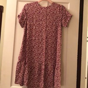 Loft Petite 6 Red and White Floral Mini Dress